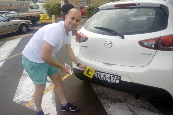 learner placing P plate